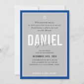 バー(ユダヤ教の)バル・ミツバーモダンアスレチックはっきりしたボーイブルー 招待状 (正面)