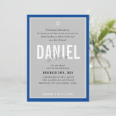 バー(ユダヤ教の)バル・ミツバーモダンアスレチックはっきりしたボーイブルー 招待状 (スタンド正面)