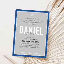 バー(ユダヤ教の)バル・ミツバーモダンアスレチックはっきりしたボーイブルー 招待状