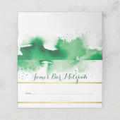 バー（ユダヤ教の）バル・ミツバーモダングリーンウォーター色金ゴールドフォイルスター プレイスカード (外部開封)