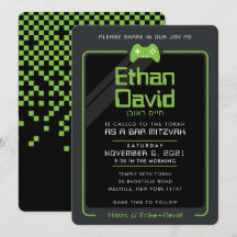 バー（ユダヤ教の）バル・ミツバーモダンゲーマーコントロールブラックグリーン2