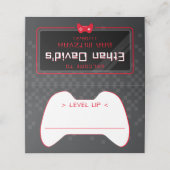 バー(ユダヤ教の)バル・ミツバーモダンゲーマー制クール御レッドブラック プレイスカード (外部開封)