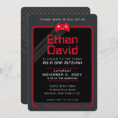 バー（ユダヤ教の）バル・ミツバーモダンゲームコンクールトロール赤 招待状 (正面/裏面)