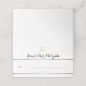 バー(ユダヤ教の)バル・ミツバーモダンスタイリッシュシンプル金ゴールドフォイル星 プレイスカード (外部開封)