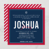 バー（ユダヤ教の）バル・ミツバーモダンスポーティnflサッカーブルーイン 招待状 (正面/裏面)