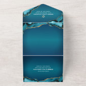 バー（ユダヤ教の）バル・ミツバーモダンターコイズグラデーションゲート文字 オールインワン招待状 (外側)