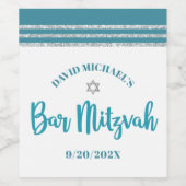 バー（ユダヤ教の）バル・ミツバーモダンティール（緑がかった色）シルバータルライトスクはっきりしたリプ ワインラベル (シングルラベル)