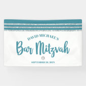 バー(ユダヤ教の)バル・ミツバーモダンティール(緑がかった色)シルバータルライトスクはっきりしたリプ 横断幕 (横)