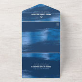 バー(ユダヤ教の)バル・ミツバーモダンネイビはっきりしたータイポグラフィブルーフォイル オールインワン招待状 (外側)