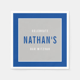 バー(ユダヤ教の)バル・ミツバーモダンブはっきりしたロ王室のンググレー スタンダードカクテルナプキン
