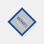 バー(ユダヤ教の)バル・ミツバーモダンブはっきりしたロ王室のンググレー スタンダードカクテルナプキン (角)