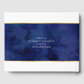 バー（ユダヤ教の）バル・ミツバーモダンブルーウォーター金ゴールド書ズ ゲストブック (裏面)