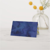 バー（ユダヤ教の）バル・ミツバーモダンブルーウォーター金ゴールド書ズ プレイスカード (裏面)