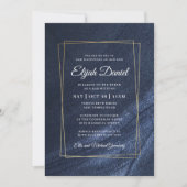 バー（ユダヤ教の）バル・ミツバーモダンモノグラム金ゴールド枠 招待状 (正面)