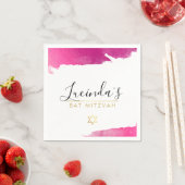 バー(ユダヤ教の)バル・ミツバーモダンラックスギルド金ゴールドピンクブラック スタンダードカクテルナプキン (インサイチュ)