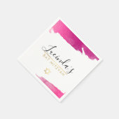 バー(ユダヤ教の)バル・ミツバーモダンラックスギルド金ゴールドピンクブラック スタンダードカクテルナプキン (角)