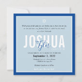 バー(ユダヤ教の)バル・ミツバーモダン名鴨の卵ブルー王室のインビタ 招待状 (正面)