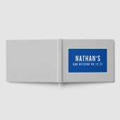 バー(ユダヤ教の)バル・ミツバーモダン幾何学模様グレーブルー ゲストブック (全面)