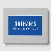 バー(ユダヤ教の)バル・ミツバーモダン幾何学模様グレーブルー ゲストブック (正面)