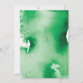 バー（ユダヤ教の）バル・ミツバーモダン星ケリーグリーン水彩 招待状 (裏面)