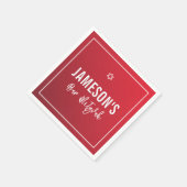 バー（ユダヤ教の）バル・ミツバーモダン星赤ブルゴーニュ勾配 スタンダードカクテルナプキン (角)