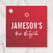 バー（ユダヤ教の）バル・ミツバーモダン星赤ブルゴーニュ勾配 フェイバータグ (正面)