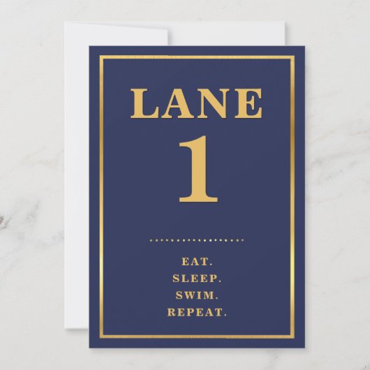 バー(ユダヤ教の)バル・ミツバーモダン海軍金ゴールド表の番号 招待状 (正面)