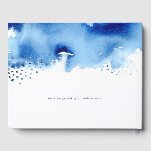 バー（ユダヤ教の）バル・ミツバーモダン金ゴールド頭が切れる星青色水色 ゲストブック (裏面)