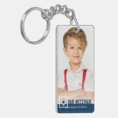 バー·(ユダヤ教の)バル・ミツバーモダン·スター·オブ·デイビッド·フォト·キーチェーン キーホルダー (正面左)