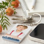 バー·(ユダヤ教の)バル・ミツバーモダン·スター·オブ·デイビッド·フォト·キーチェーン キーホルダー (正面右)