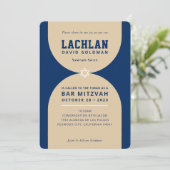 バー（ユダヤ教の）バル・ミツバーユニークアモダンーチ紺砂 招待状 (スタンド正面)