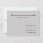 バー（ユダヤ教の）バル・ミツバーレッド&シルバーストライプデイビッドの星 出欠カード (裏面)