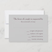 バー（ユダヤ教の）バル・ミツバーワインアンドシルバーストライプ 出欠カード (裏面)