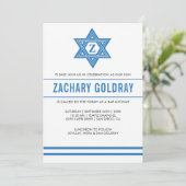 バー（ユダヤ教の）バル・ミツバー伝統的招待状スターオブデイビッド 招待状 (スタンド正面)