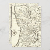 バー（ユダヤ教の）バル・ミツバー古代イスラエルの地図部族 招待状 (正面/裏面)