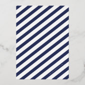 バー(ユダヤ教の)バル・ミツバー平星ネイビーミニマルブルー 箔招待状 (裏面)