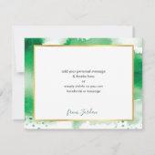 バー(ユダヤ教の)バル・ミツバー感謝していユー金ゴールドスターグリーンウォーター色 サンキューカード (裏面)