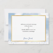 バー（ユダヤ教の）バル・ミツバー感謝していユー金ゴールドスターブルーウォーター色 サンキューカード (裏面)