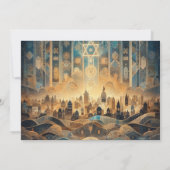 バー(ユダヤ教の)バル・ミツバー抽象芸術イスラエル 招待状 (裏面)