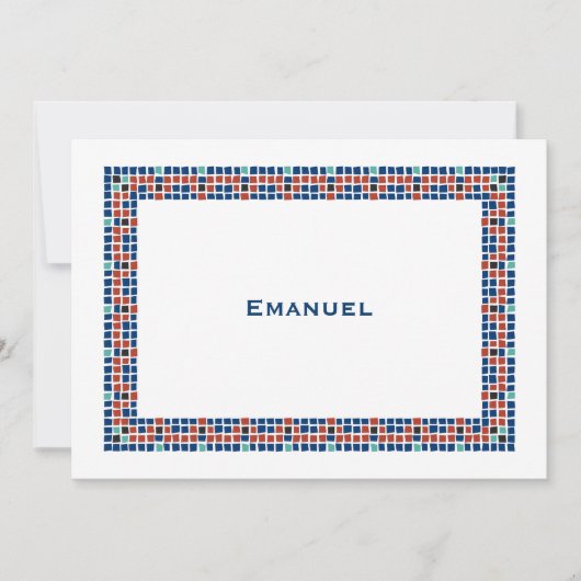 バー（ユダヤ教の）バル・ミツバー招待状エマニュエルスターデイビッドモザイク 招待状 (正面)