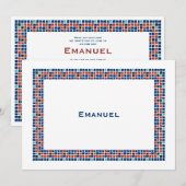 バー（ユダヤ教の）バル・ミツバー招待状エマニュエルスターデイビッドモザイク 招待状 (正面/裏面)