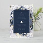 バー(ユダヤ教の)バル・ミツバー招待状ホイル実在アゲート金ゴールドブルー 箔招待状 (立ち正面)