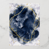 バー(ユダヤ教の)バル・ミツバー招待状ホイル実在アゲート金ゴールドブルー 箔招待状 (裏面)