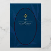 バー(ユダヤ教の)バル・ミツバー招待状実在フォイルツリーのライフ金ゴールド 箔招待状 (裏面)