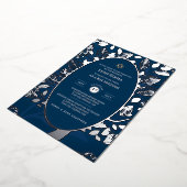 バー(ユダヤ教の)バル・ミツバー招待状実在フォイルツリーのライフ金ゴールド 箔招待状 (回転した状態)