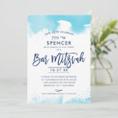 バー（ユダヤ教の）バル・ミツバー招待状手水彩 招待状 (スタンド正面)