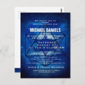 バー(ユダヤ教の)バル・ミツバー招待状 ポストカード (正面/裏面)