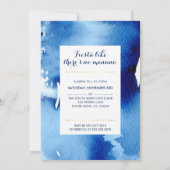 バー（ユダヤ教の）バル・ミツバー星モダン青色招待状 招待状 (裏面)