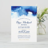 バー（ユダヤ教の）バル・ミツバー星モダン青色招待状 招待状 (スタンド正面)