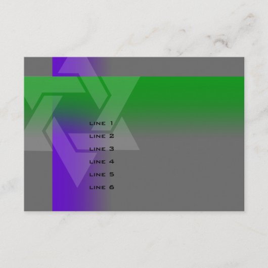 バー(ユダヤ教の)バル・ミツバー紫と緑の色 カード (正面)